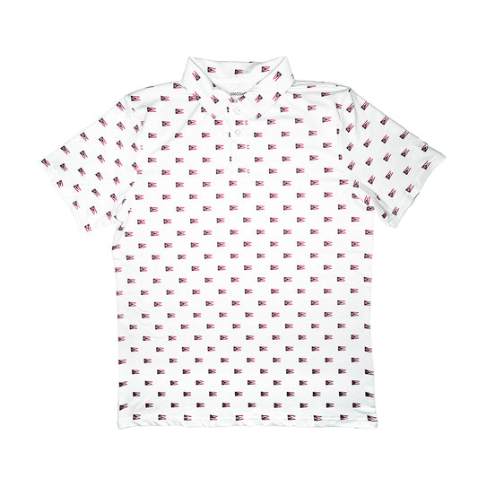 Repeating State of Ohio Burgee Flag Golf Shirt