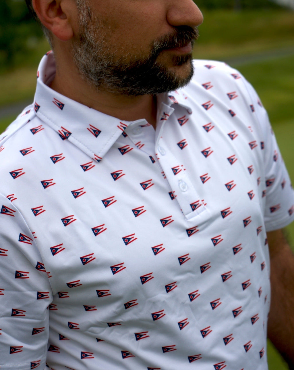 Repeating State of Ohio Burgee Flag Golf Shirt